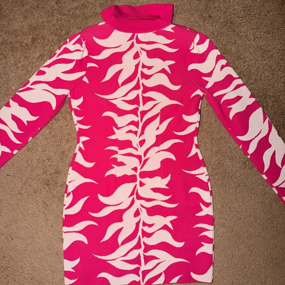 NWT Hanifa Soraya Mini Dress Polo Long Sleeve Bodycon Pink Size XL - Picture 5 of 6